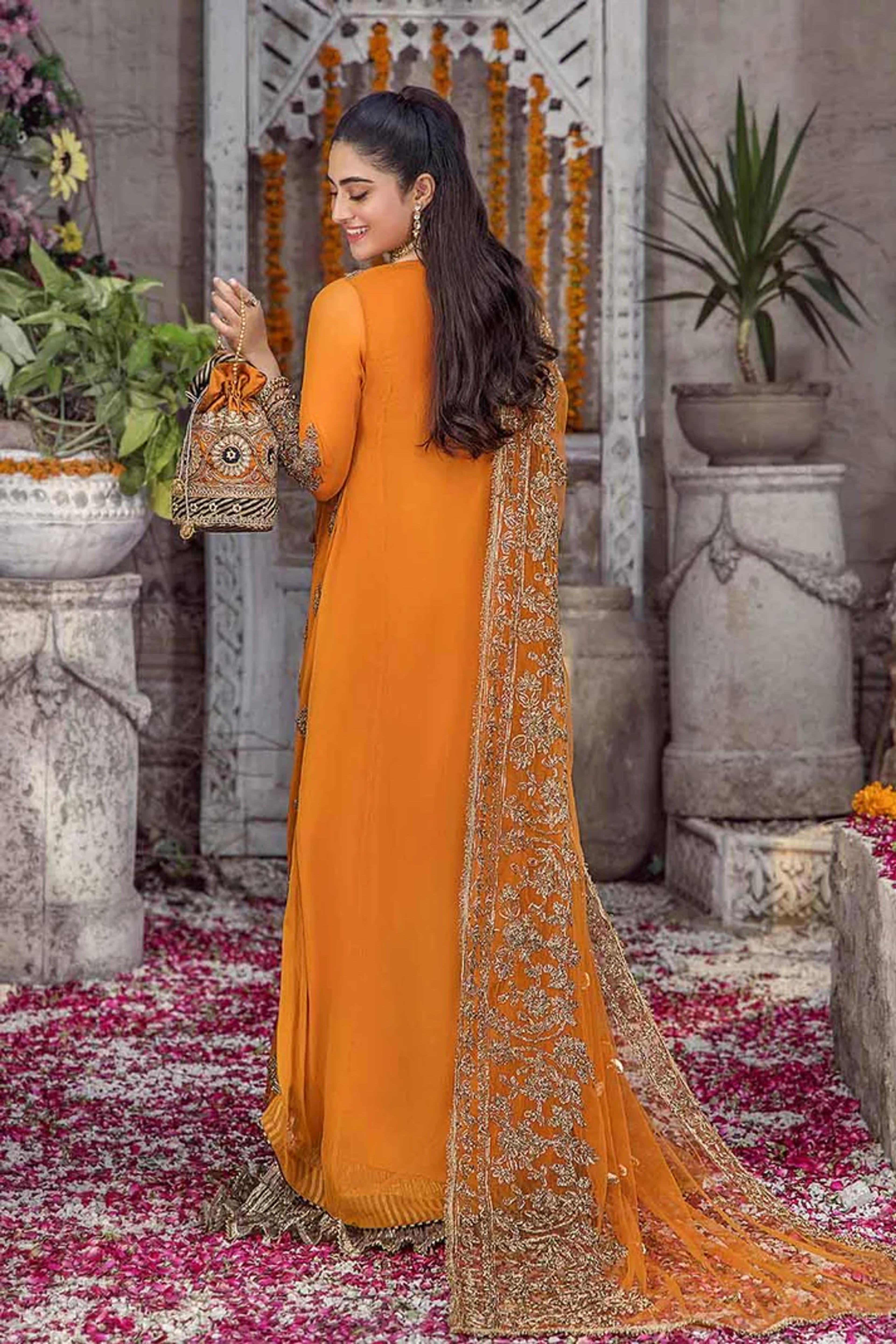 Needlecraft Chiffon Suit with Crushed Sharara - Thumbnail 19