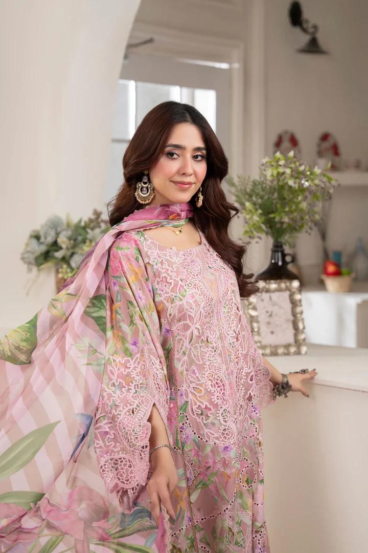 Lawn Suit with Embroidery &Lace - Image 6