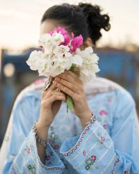 Floral Embroidered Lawn Suit - Thumbnail 4