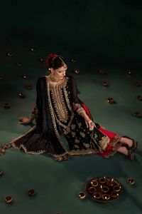 Hand-Embroidered Chiffon & Silk  - Thumbnail 12