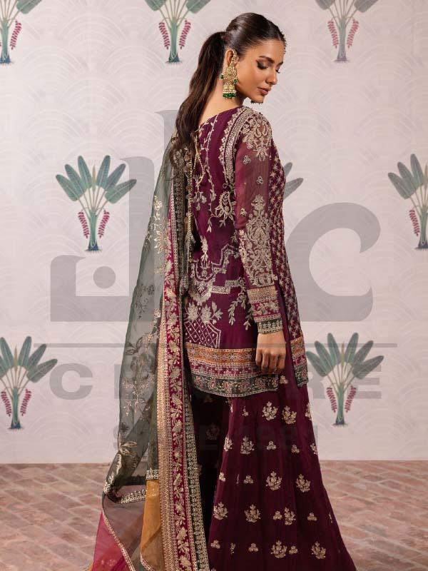 Embroidered Chiffon Suit with Adda Work - Image 2