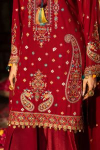 Chiffon Threadwork Suit with Gota Dupatta - Thumbnail 13