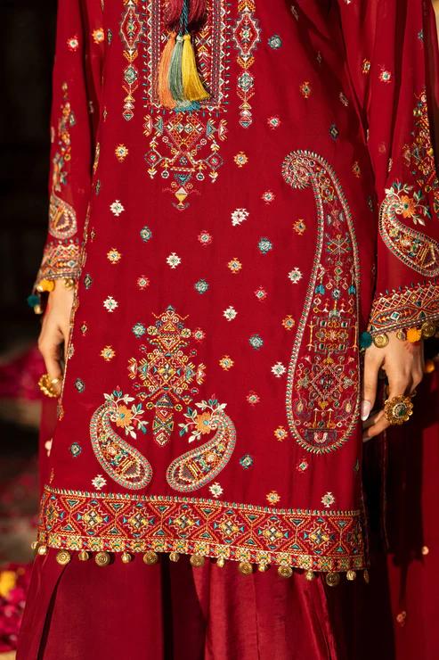 Chiffon Threadwork Suit with Gota Dupatta - Image 13