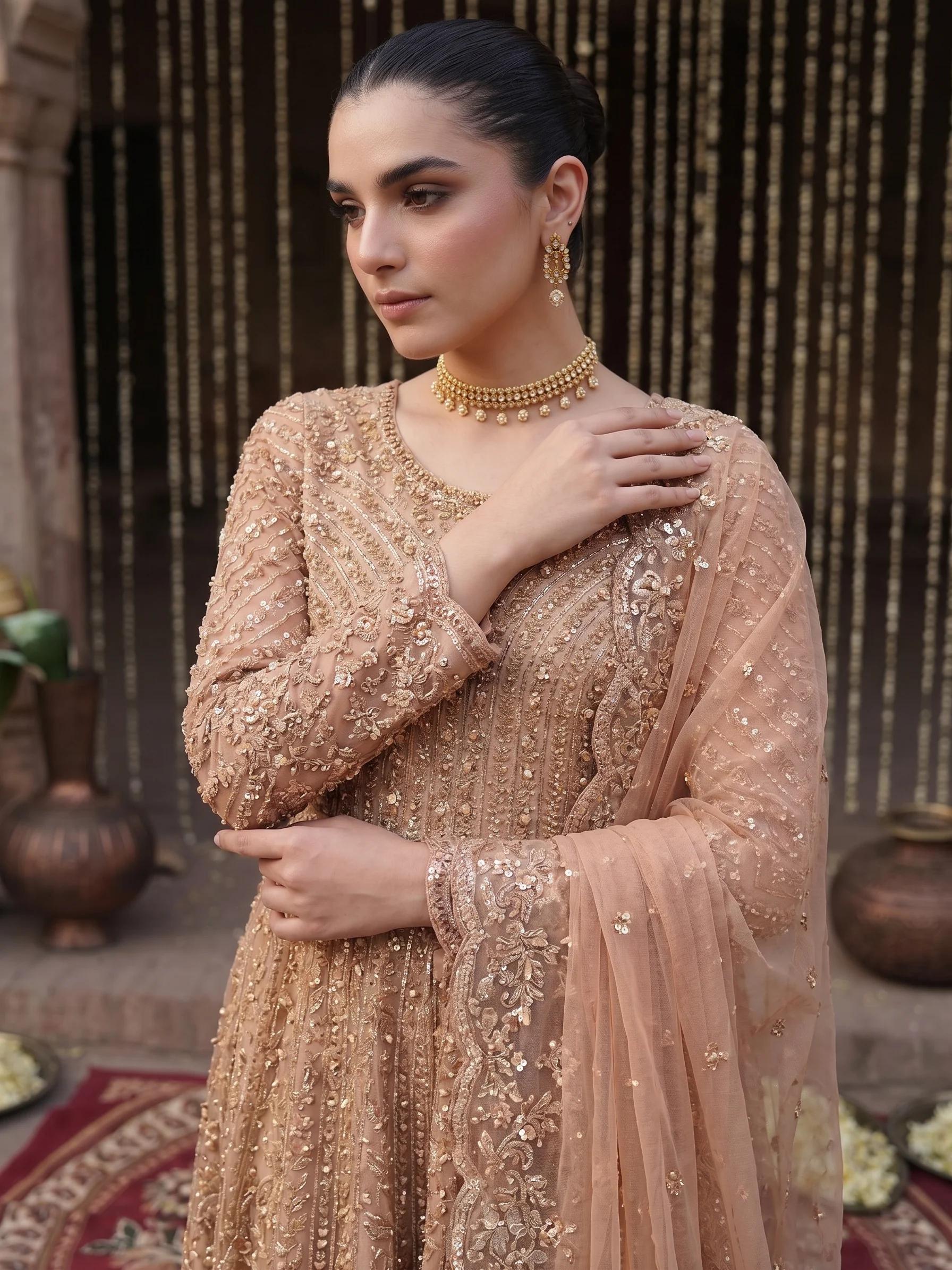Shimmering Gold & Peach Maxi - Image 7