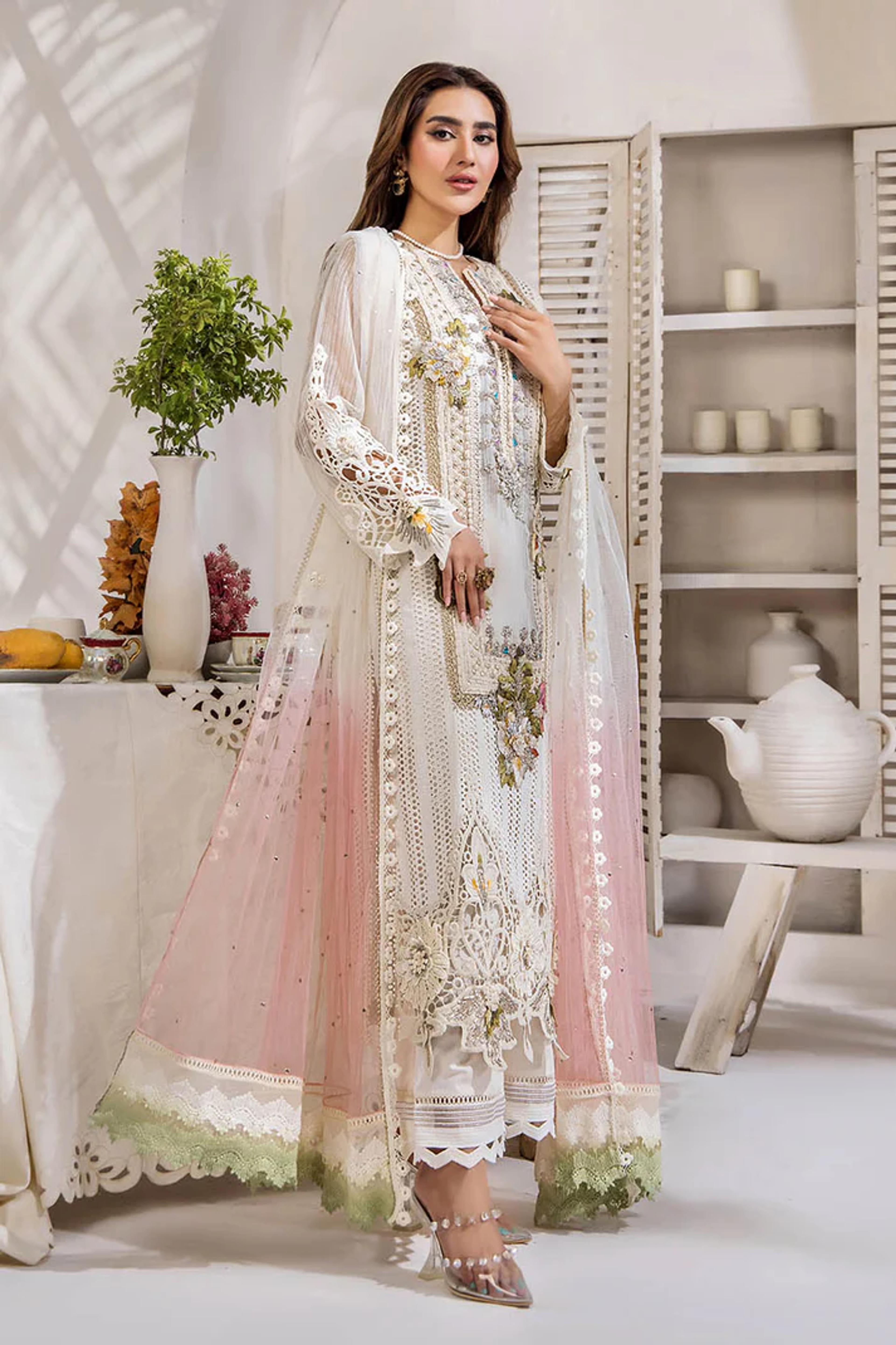 Cotton Chikan 3D Embroidered - Thumbnail 3