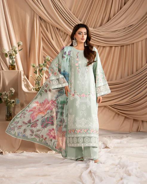 Cotton Embroidered Long Shirt&Loose Trouser - Image 7