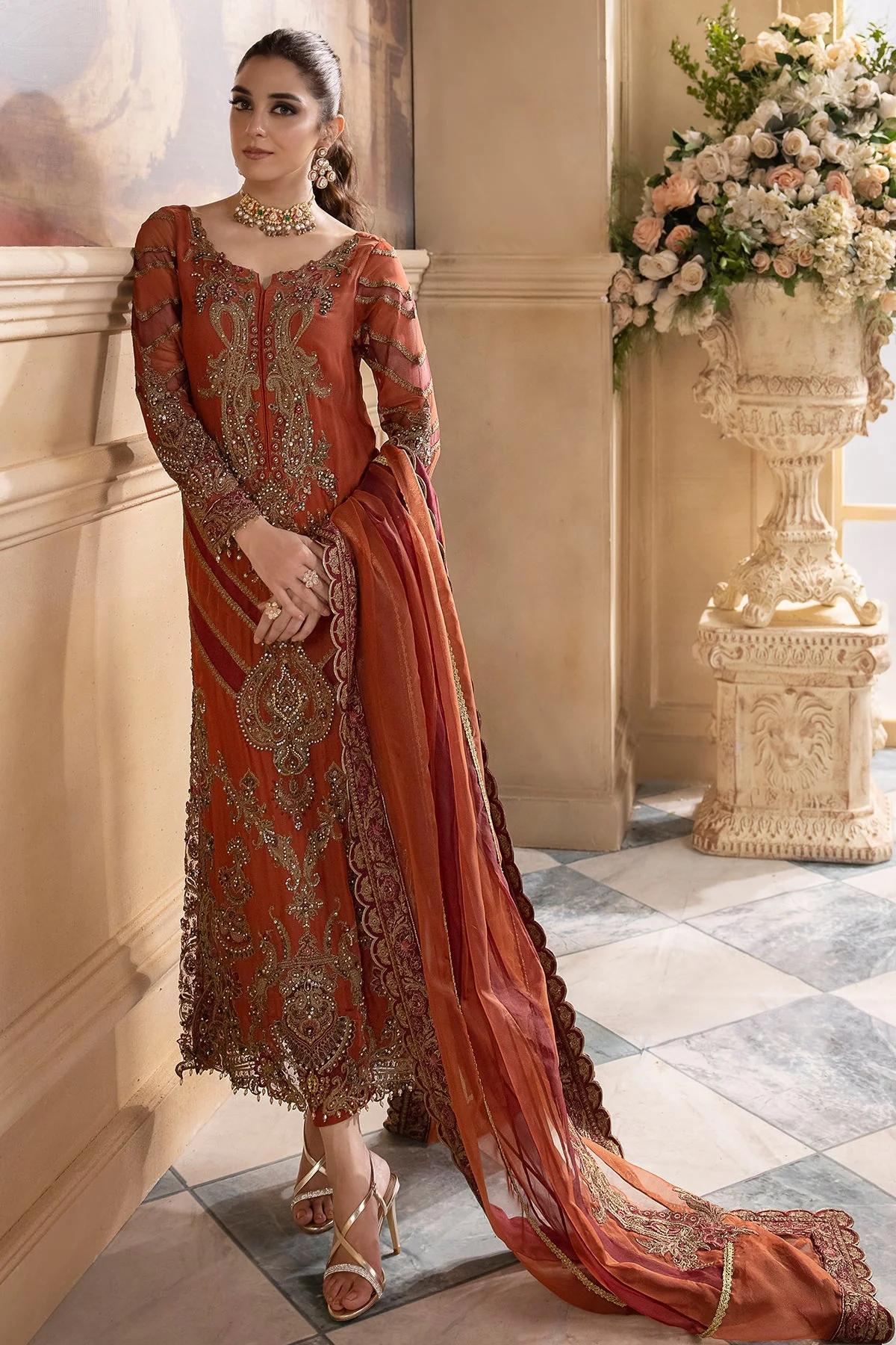 Embroidered Chiffon Suit with Organza Dupatta