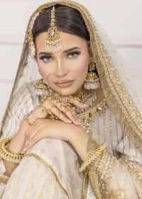 Ivory Gold Embellished Gharara Set - Thumbnail 8