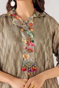 Indian Brochette Shirt with Pure Cotton Bottom - Thumbnail 4