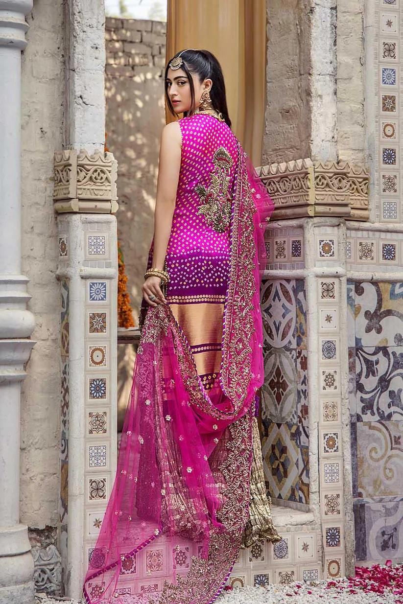 Handcrafted Pure Silk Chunnari Wedding Suit - Image 5