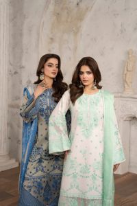 Chikankari & Multi-Thread Embroidered 3-Piece Suit - Thumbnail 14