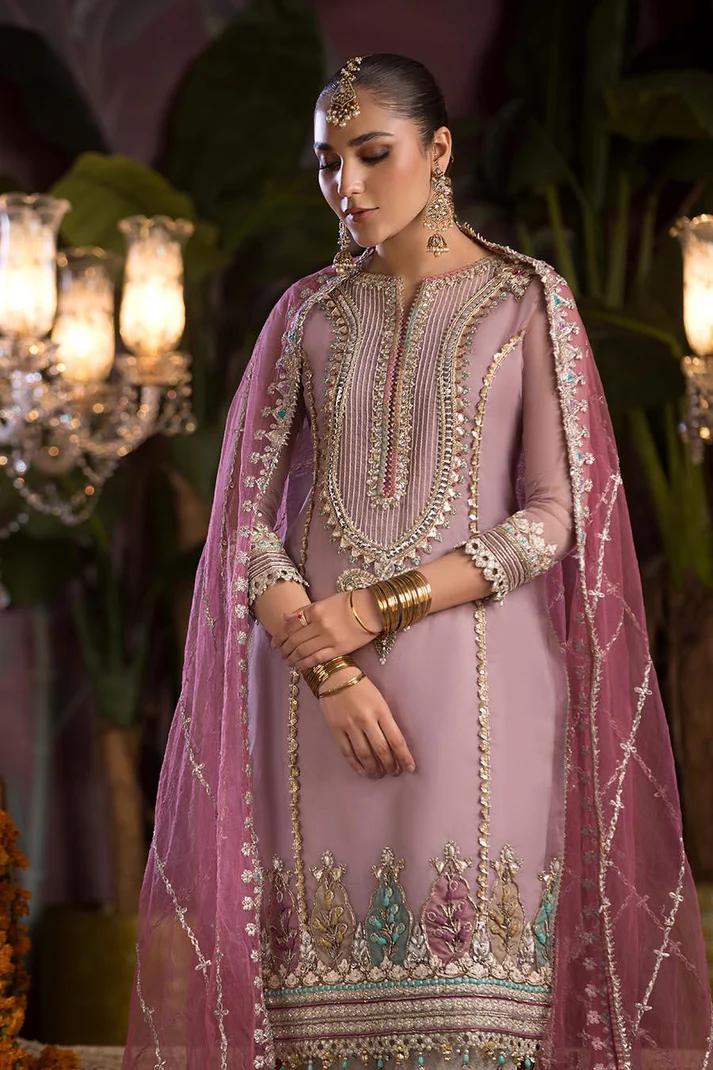 Organza Applique Shirt & Jamawar Shalwar Set - Image 7