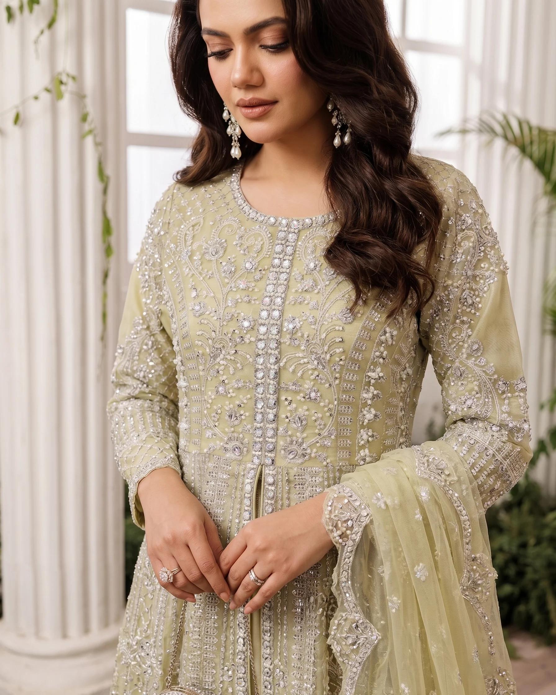 Pearl & Sequin Embroidered Maxi - Image 3