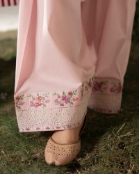 Embroidered Short Shirt with Farshi Shalwar - Thumbnail 12