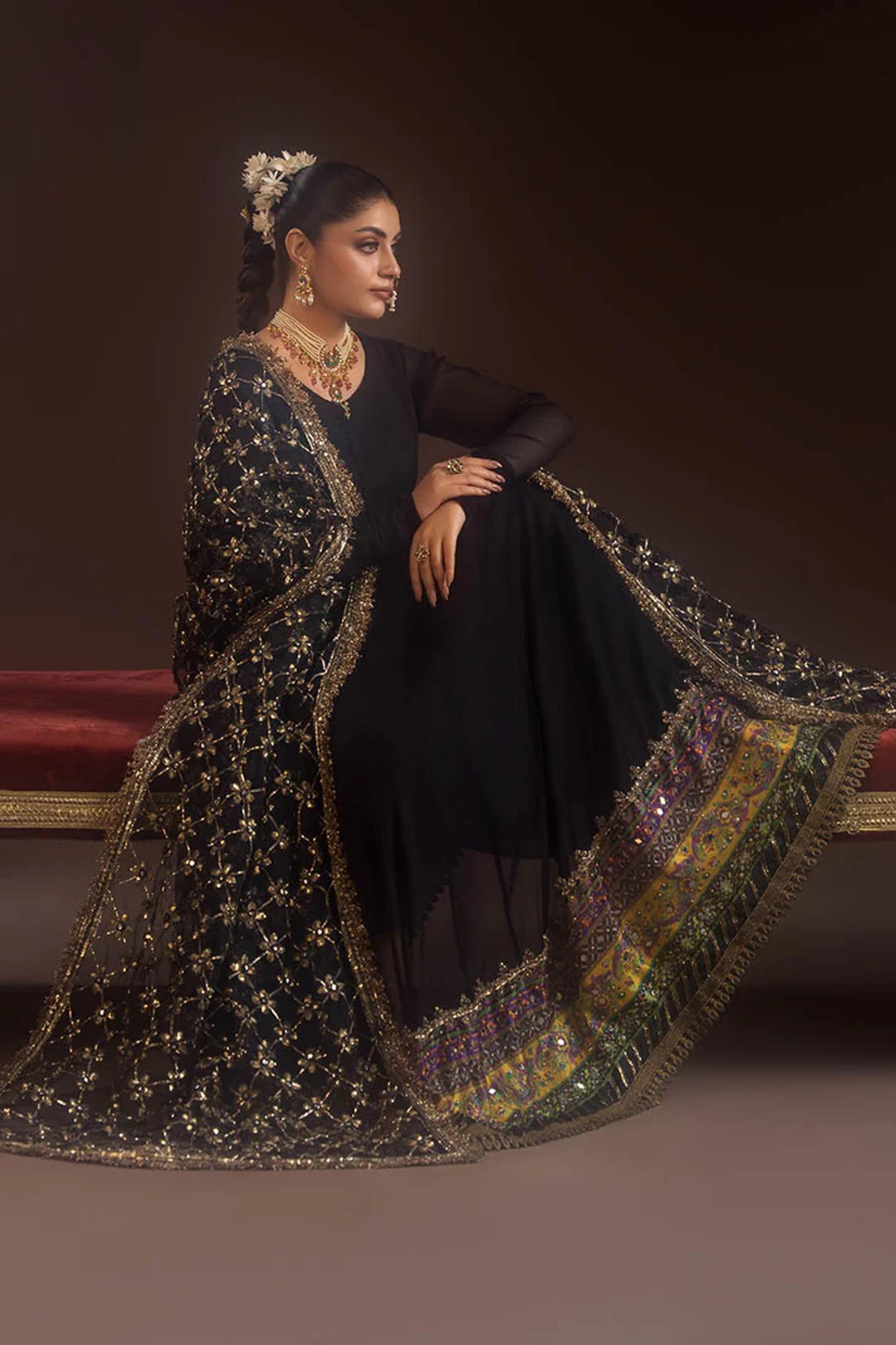Mirror Work Chiffon & Silk Ready to Wear - Thumbnail 5