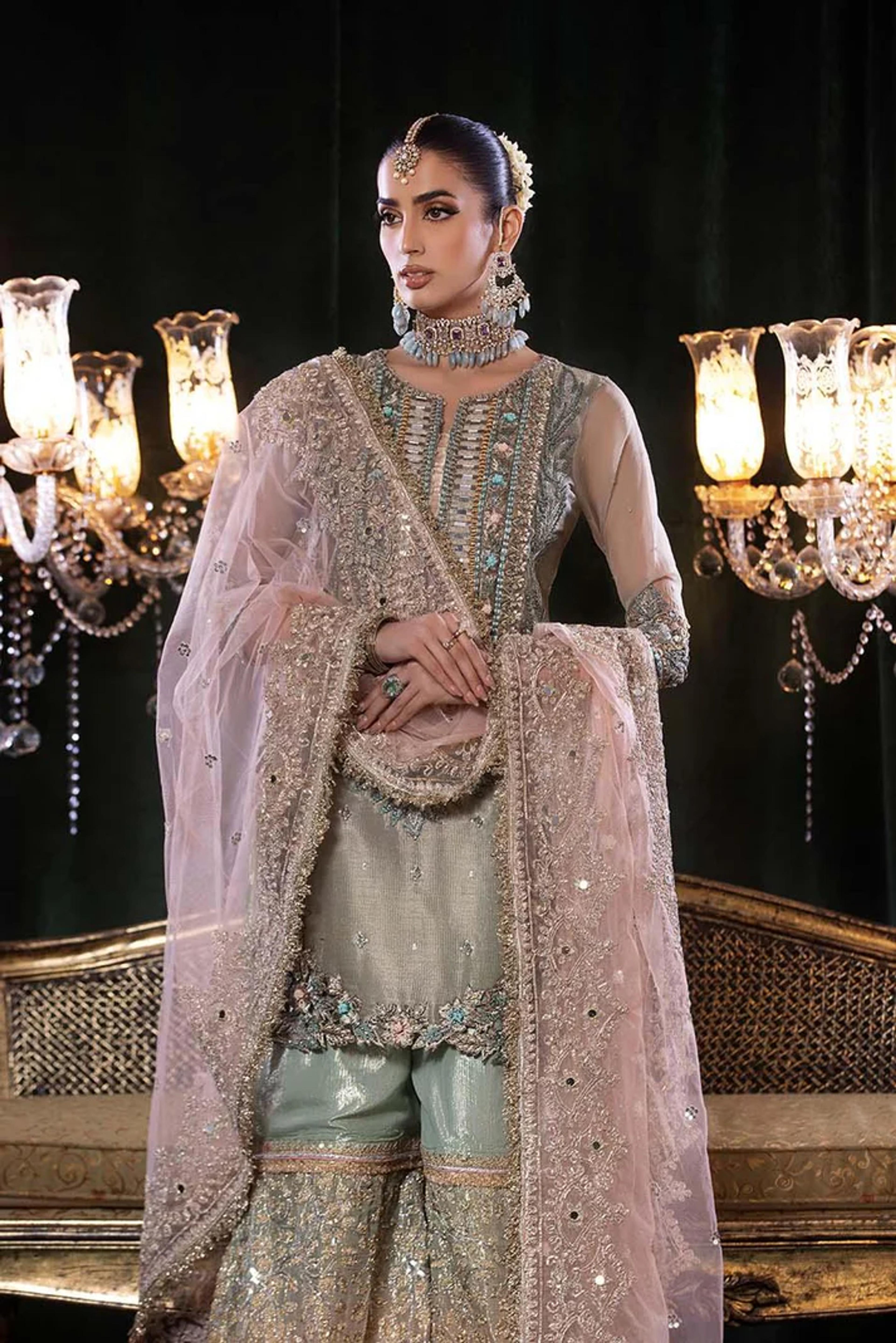Resham Mesuri Shirt & Pure Mesuri Sharara - Thumbnail 7