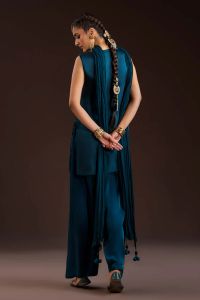 Glass Silk & Charmeuse Silk Shalwar Set - Thumbnail 9