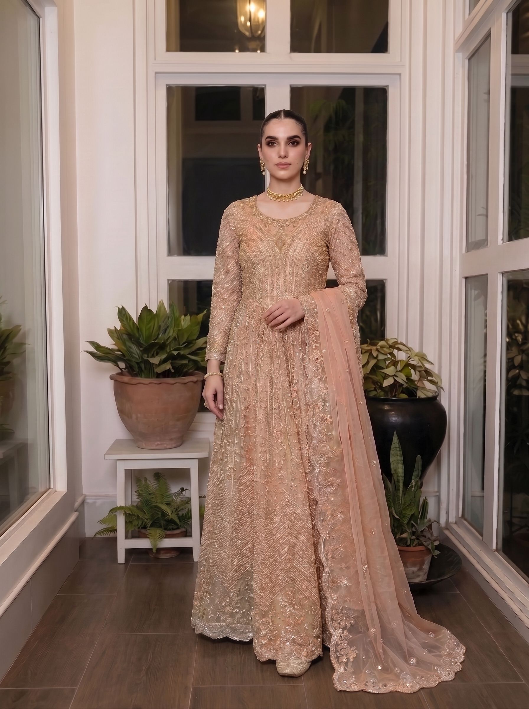 Shimmering Gold & Peach Maxi - Image 6