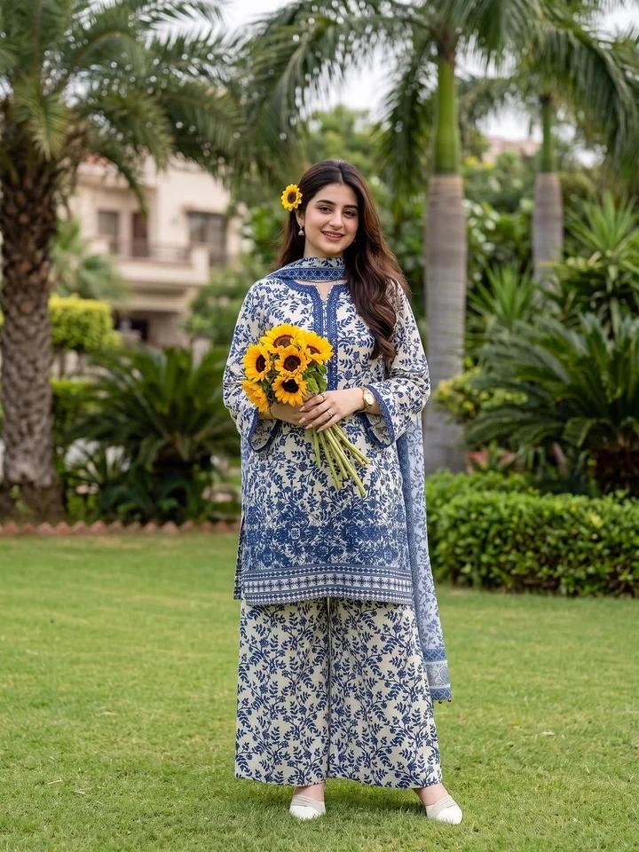 Sapphire Bloom Suit with Modern Flapper - Image 1