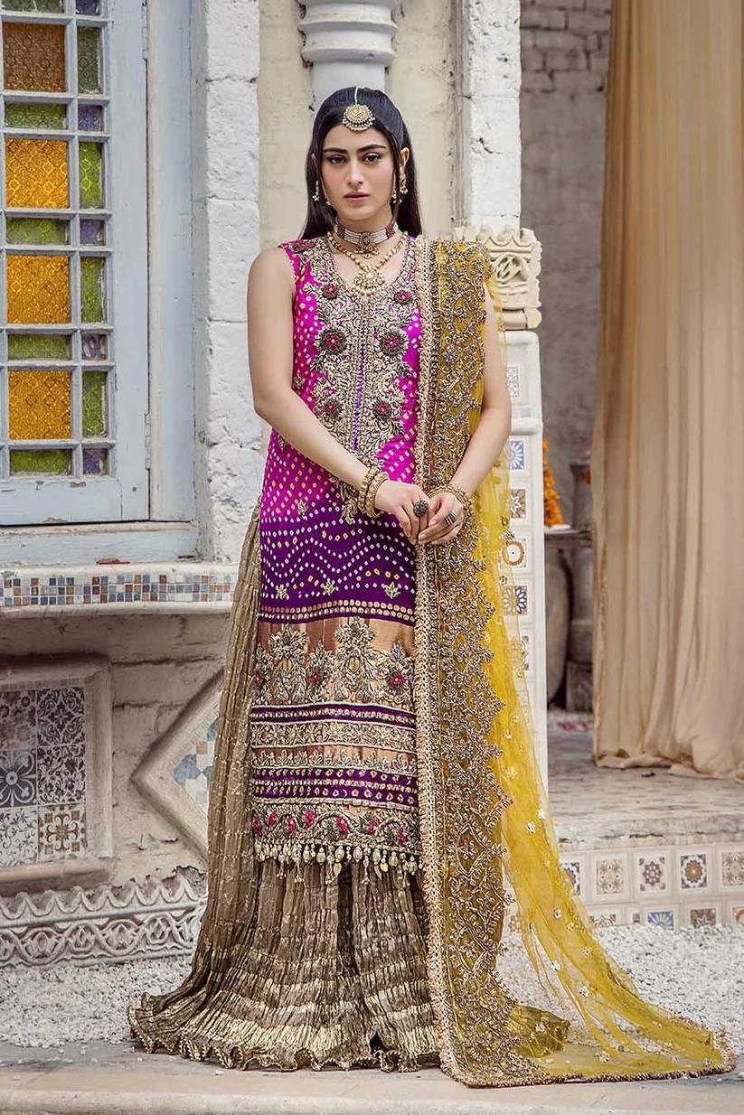 Handcrafted Pure Silk Chunnari Wedding Suit - Image 9