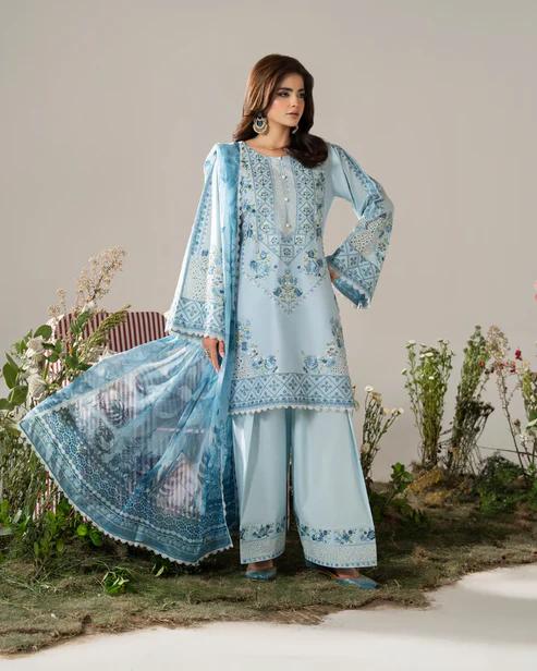Embroidered Short Shirt with Farshi Shalwar - Image 2