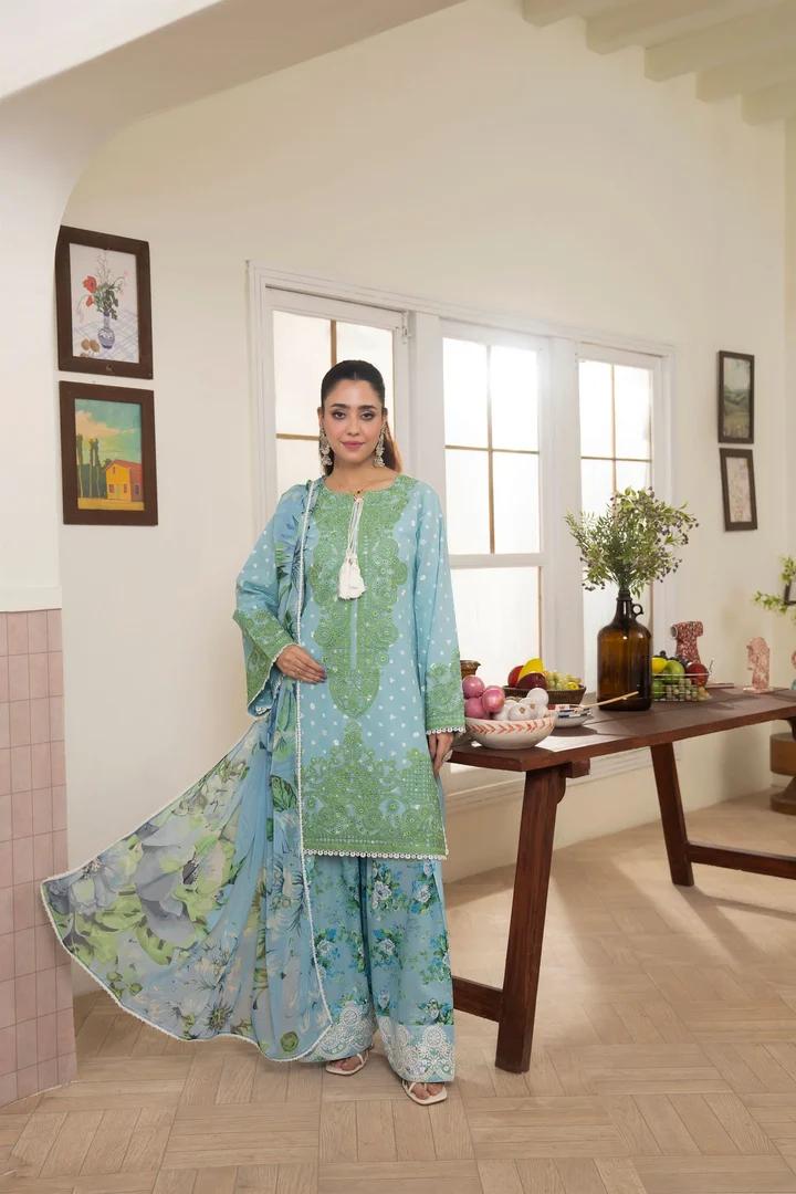 Flowing Farshi Elegance Printed Lawn Suit - Image 1