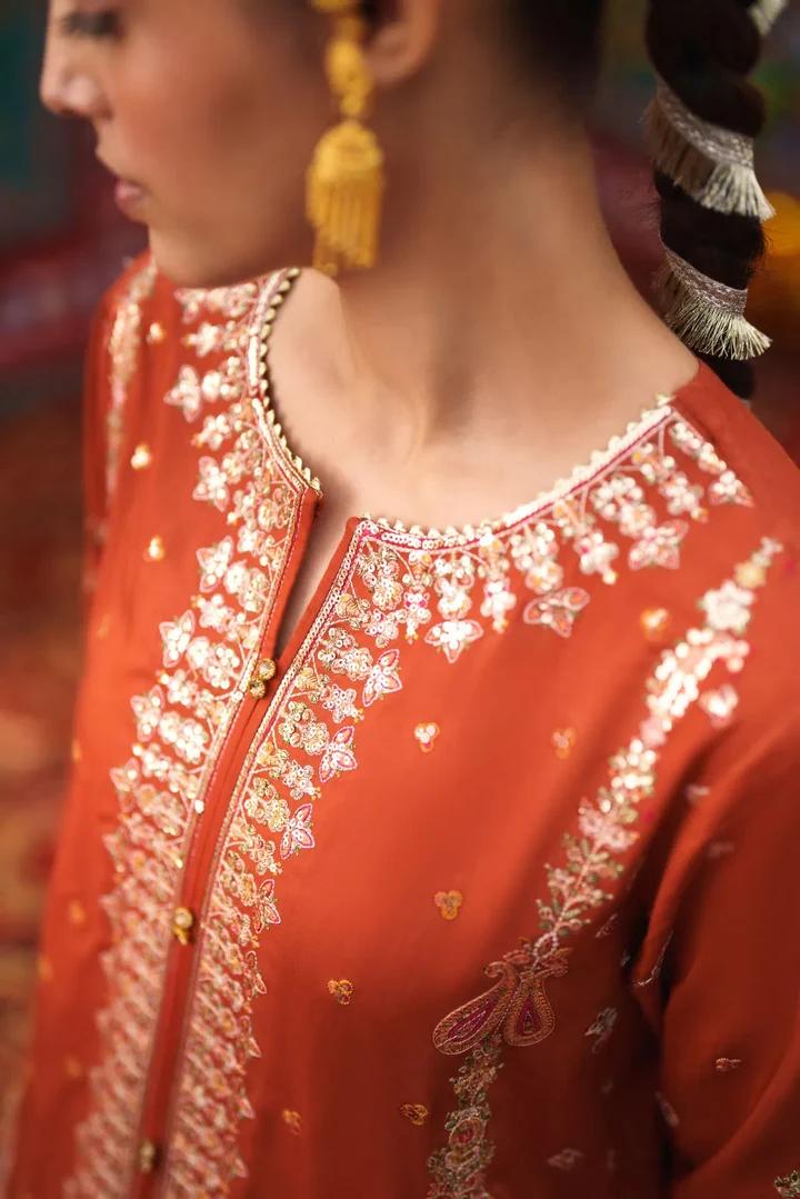 Rust Silver Embroidered Suit - Image 2