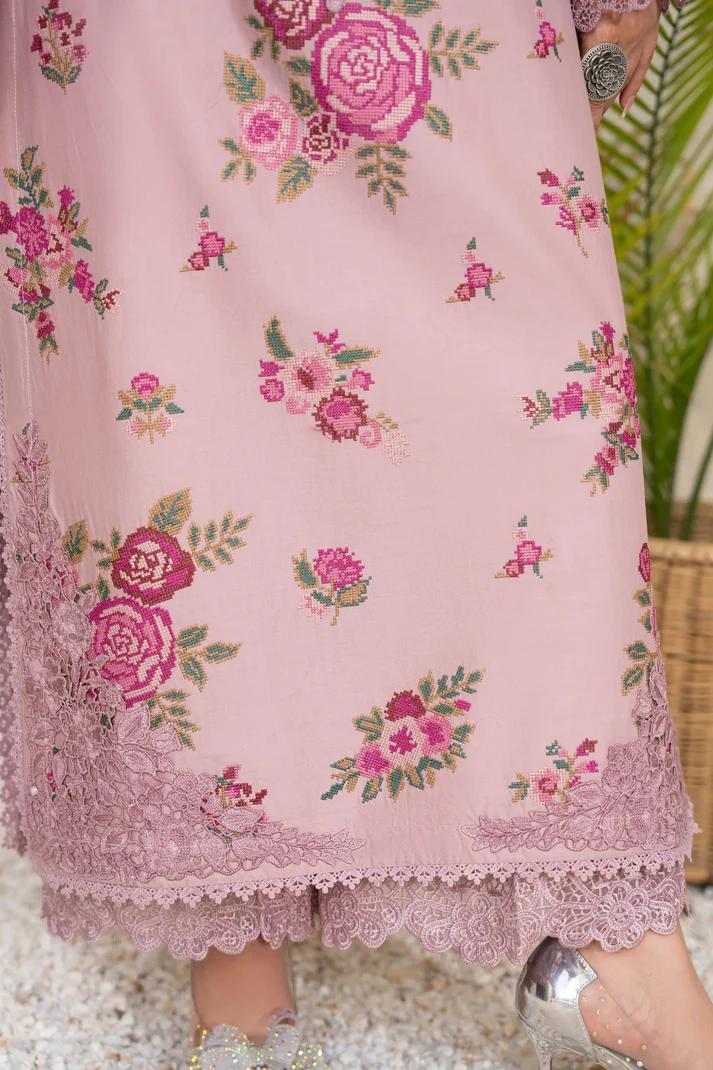 Cross-Stitch & Patchwork Long Shirt with Cutwork Loose Trouser - Image 9