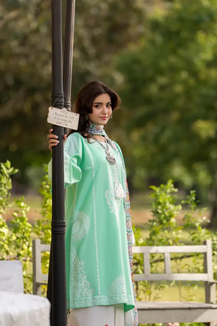 Embroidered Shirt & Printed Chiffon Dupatta - Image 9