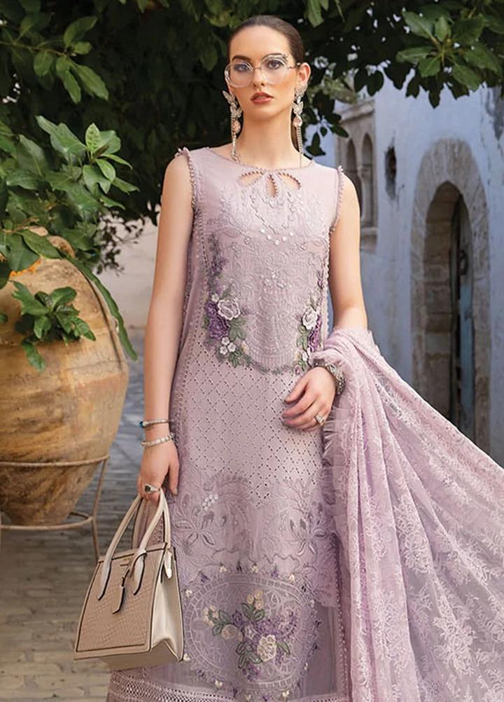 Festive Lawn Suit with 3D Flower Detailing - Image 1