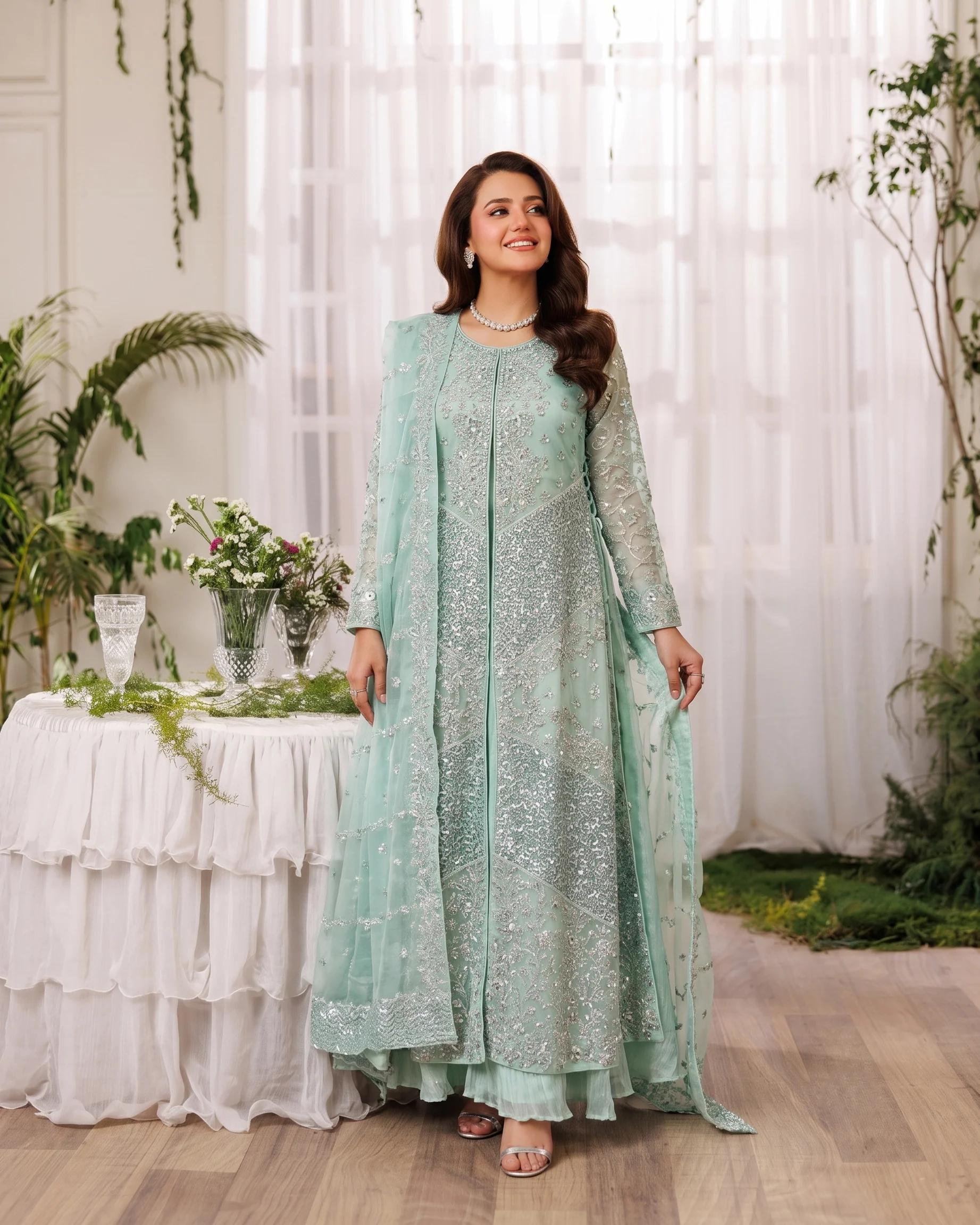 Sequin & Tilla Embroidered Open-Gown Maxi - Image 6