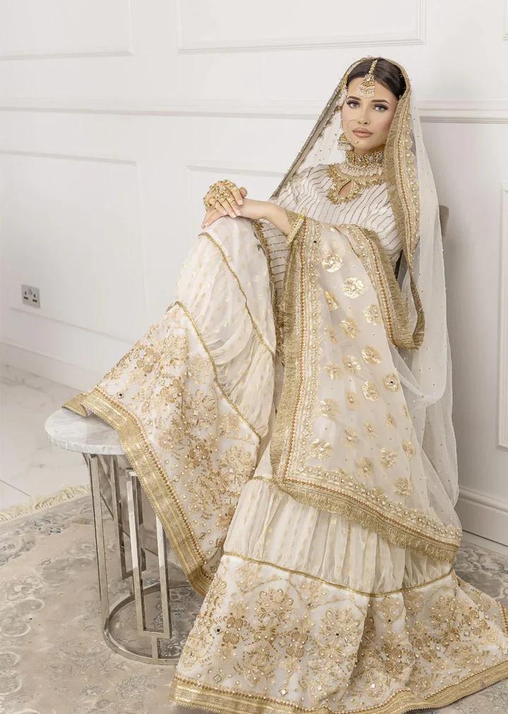 Ivory Gold Embellished Gharara Set - Image 7