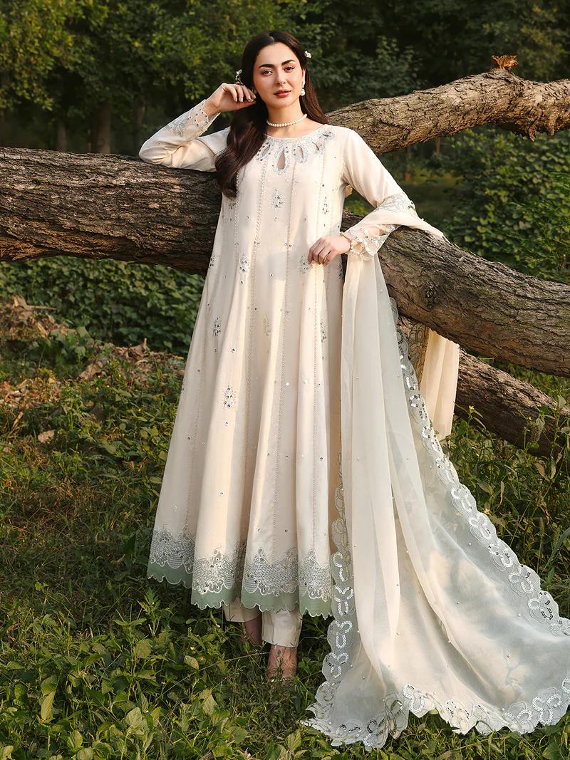 Maxi Set with Organza Cutwork & Chiffon Dupatta