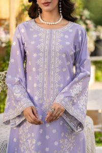 Cotton Embroidered Shirt & Sequins Dupatta  - Thumbnail 6
