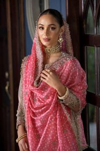 Regal Gloss Silk Ensemble with Crush Sharara - Thumbnail 5
