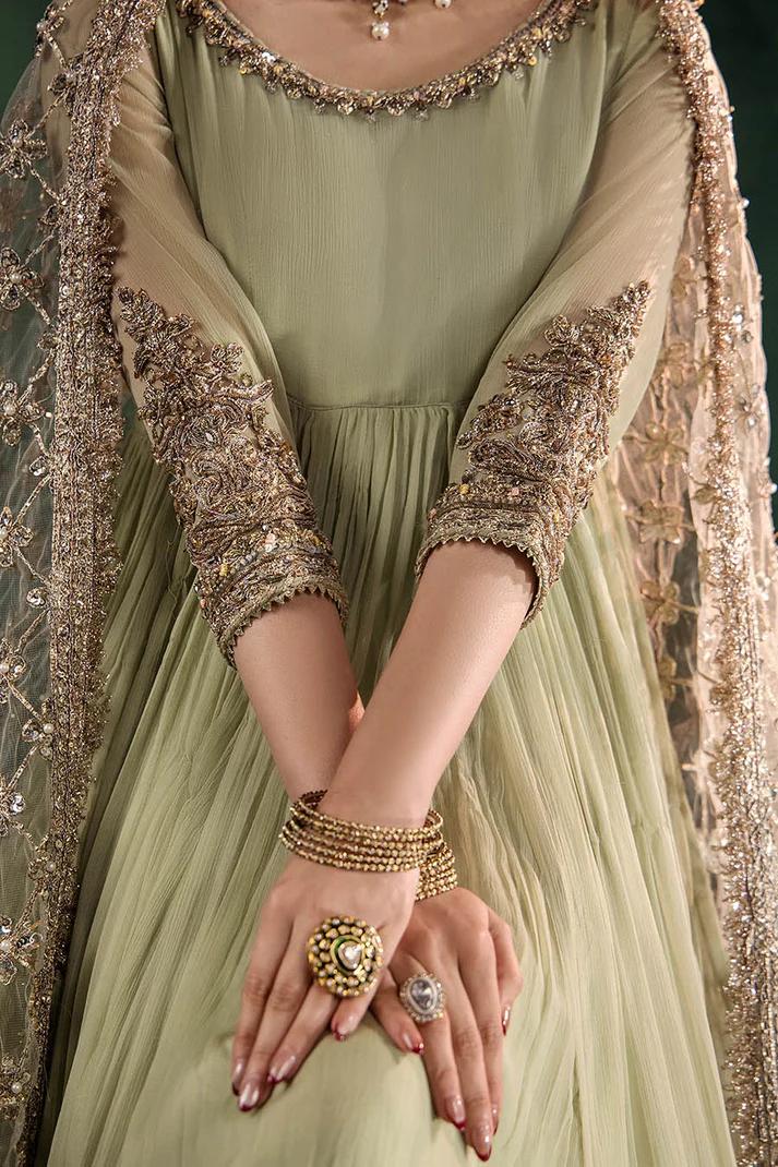 Hand-Embroidered Chiffon Suit with Sharara - Image 15