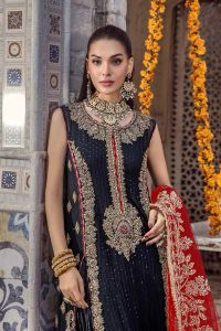Needlecraft Chiffon Suit with Crushed Sharara - Thumbnail 6