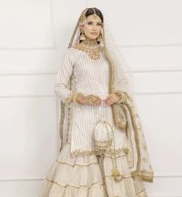 Ivory Gold Embellished Gharara Set - Thumbnail 2