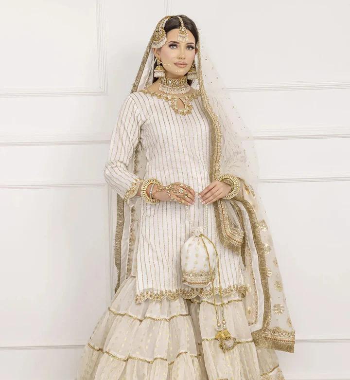 Ivory Gold Embellished Gharara Set - Image 2