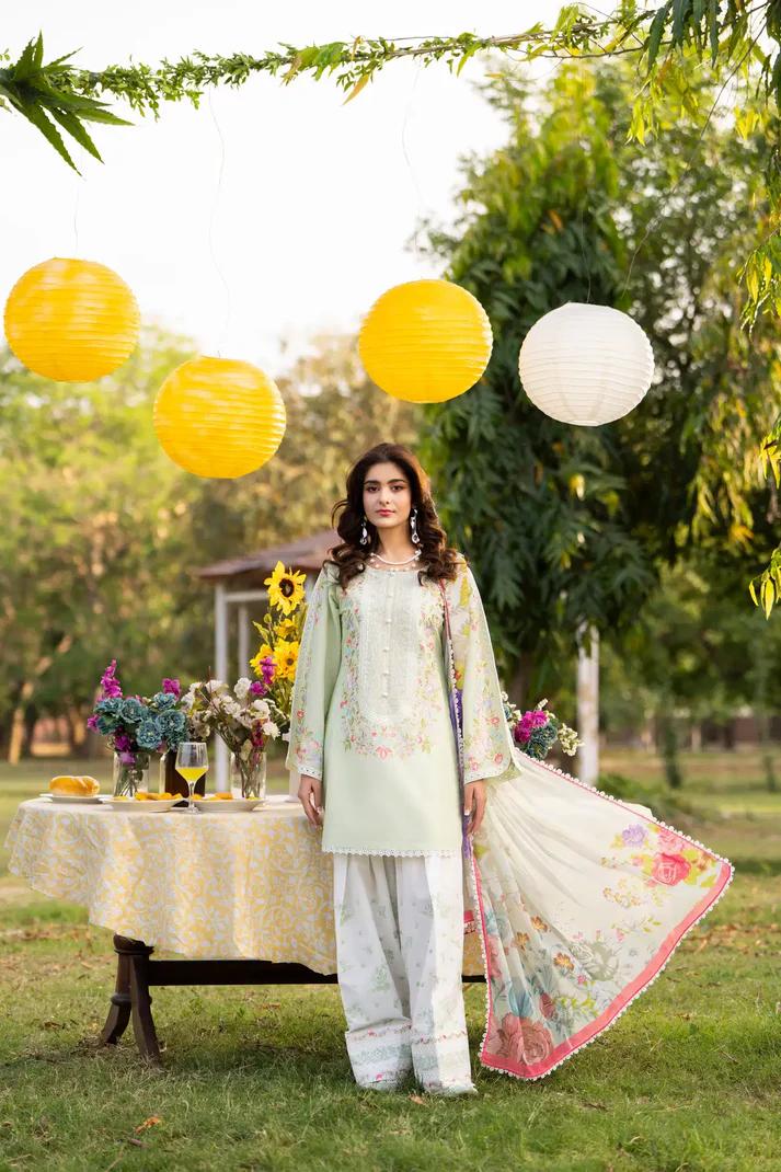 Embroidered Short Shirt & Farshi Shalwar - Image 9