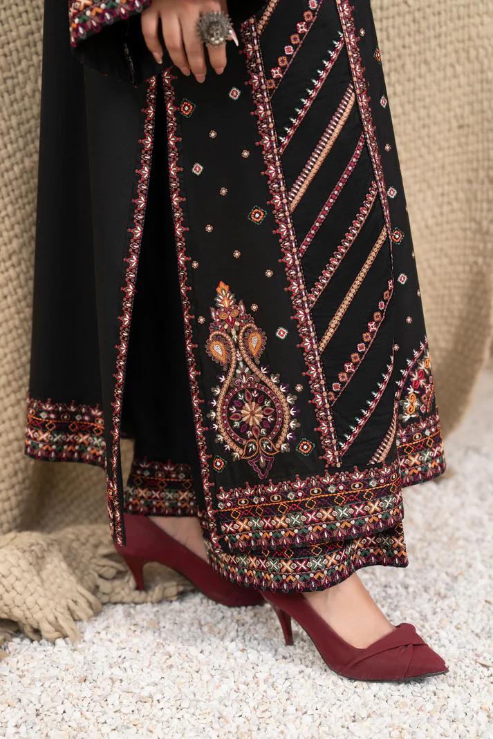 Kashmiri Embroidered Long Shirt with Silk Dupatta - Image 11