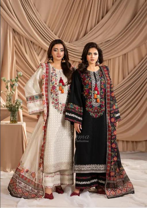 Kashmiri Stitch Embroidered with Loose Trouser - Image 1