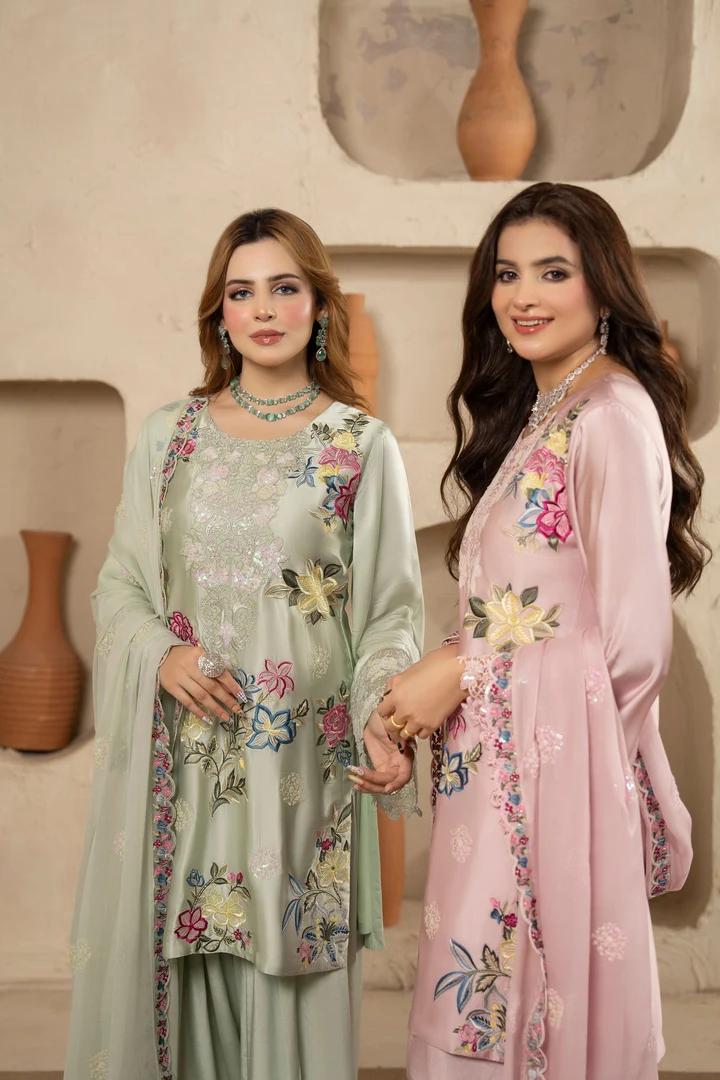 Bloom Embroidered Silk Suit