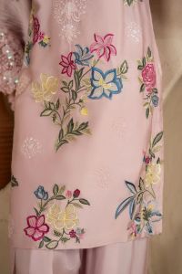 Bloom Embroidered Silk Suit - Thumbnail 7