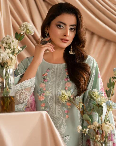 Cotton Embroidered Long Shirt&Loose Trouser - Image 11