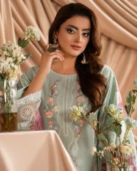 Cotton Embroidered Long Shirt&Loose Trouser - Thumbnail 11