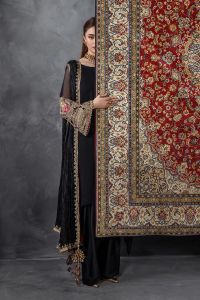 Needlecraft Chiffon & Silk Farshi Shalwar Set - Thumbnail 4