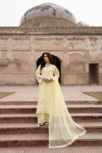 Chikankari Long Shirt with Sequins Dupatta & Capri - Thumbnail 2