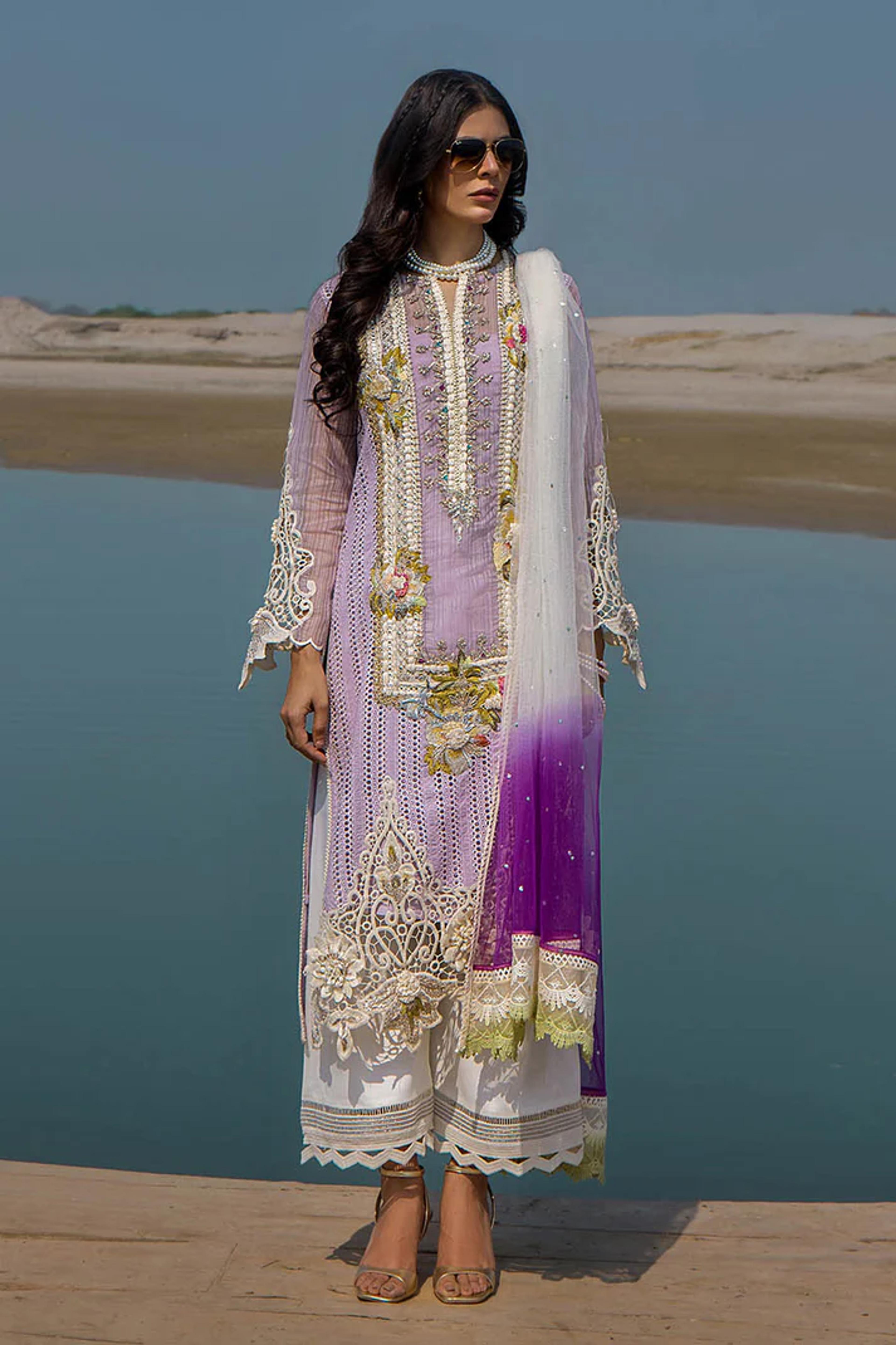 Cotton Chikan 3D Embroidered - Thumbnail 18