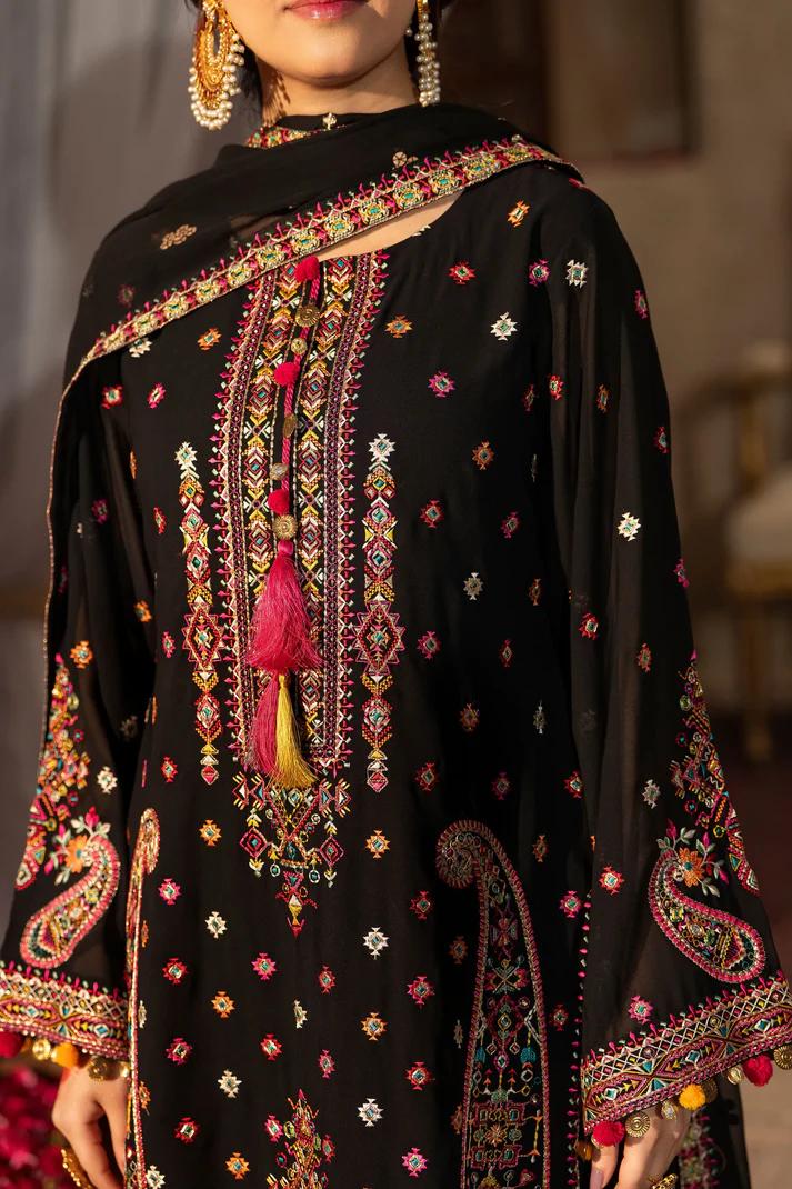 Chiffon Threadwork Suit with Gota Dupatta - Image 7
